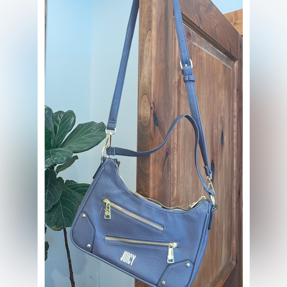 Juicy Couture Blue purple Shoulder Bag with Gold Accents